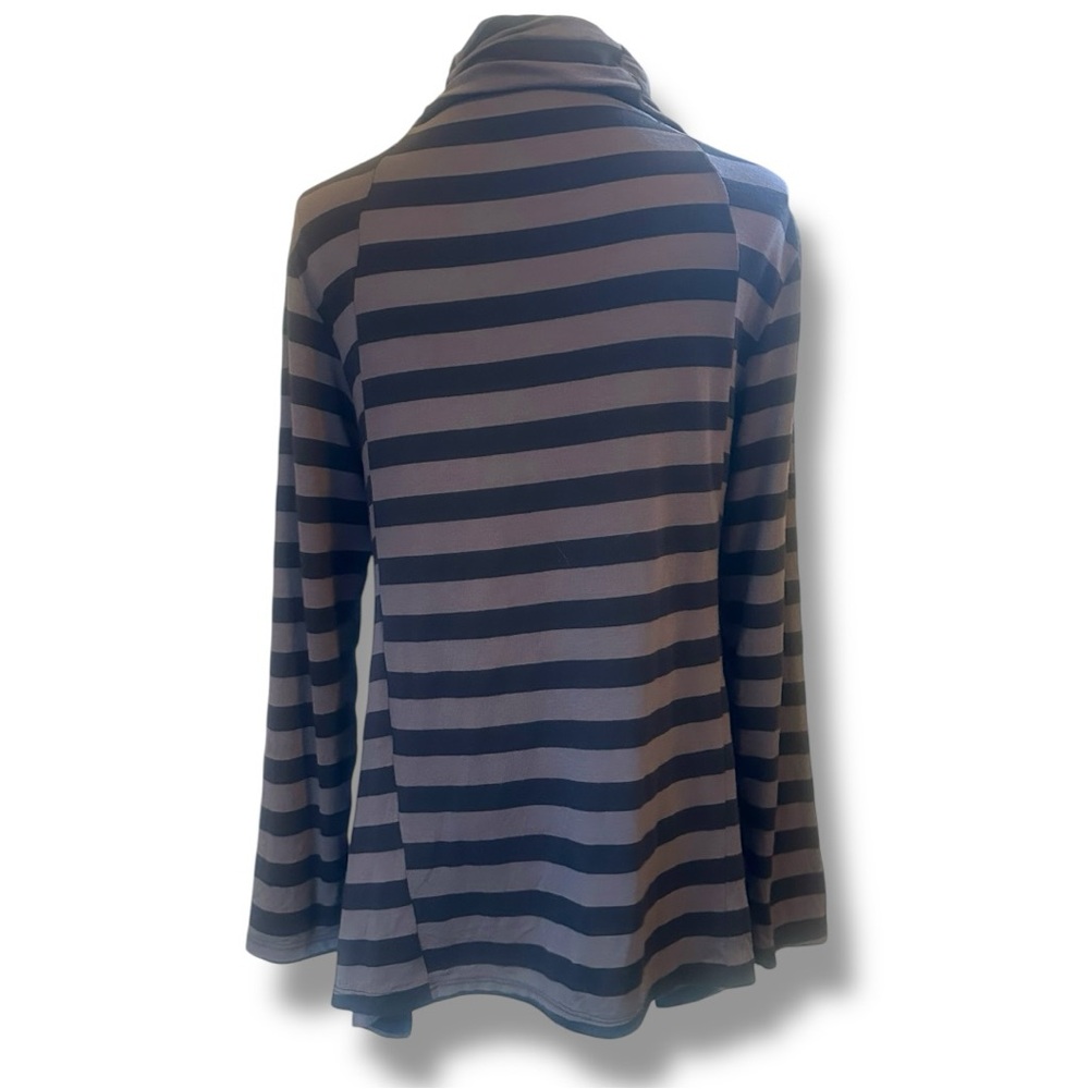 Alembika Black and Gray Striped Women's tunic top size 8 - Picture 3 of 8